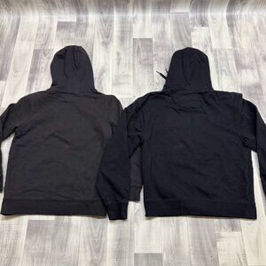✅Womens M Vans Black Graphic Hoodie Lot of 2 "Off The Wall" & "Vans 66" Designs